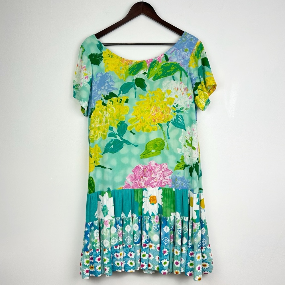Vintage Jams World Hattie Mini Dress Hydrangeas Floral Garden Collectors - Picture 6 of 9